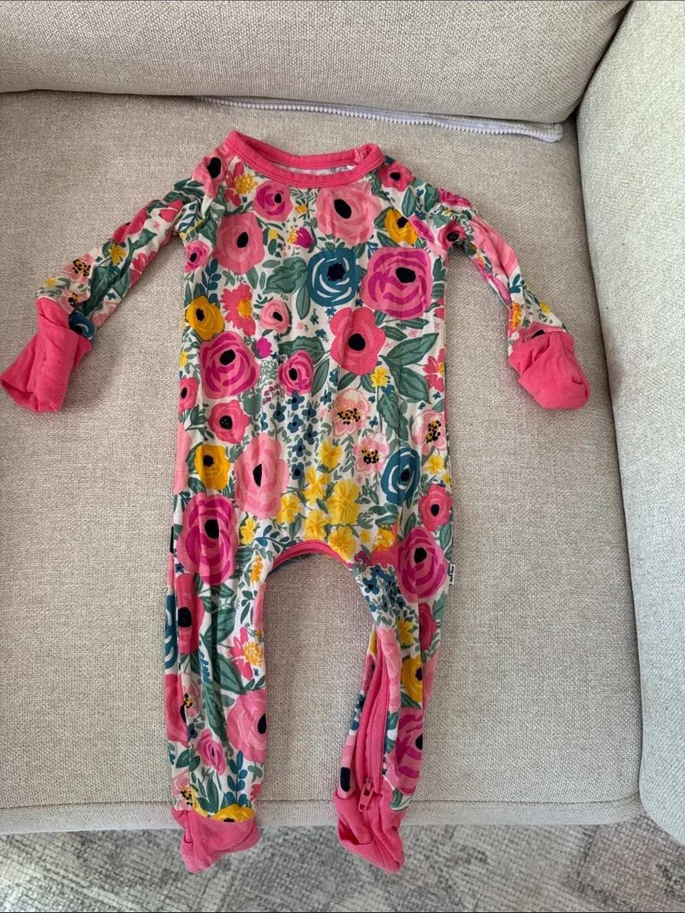 Little Sleepies Floral Pink Long-Sleeve Romper